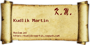 Kudlik Martin névjegykártya